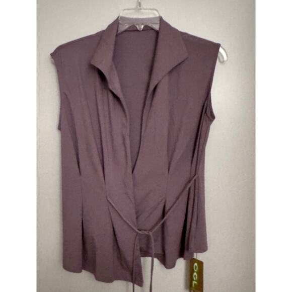 OGL Ponte-De-Roma Surplice Sleeveless Top – Size Large – Taro Purple NWT - Picture 4 of 9